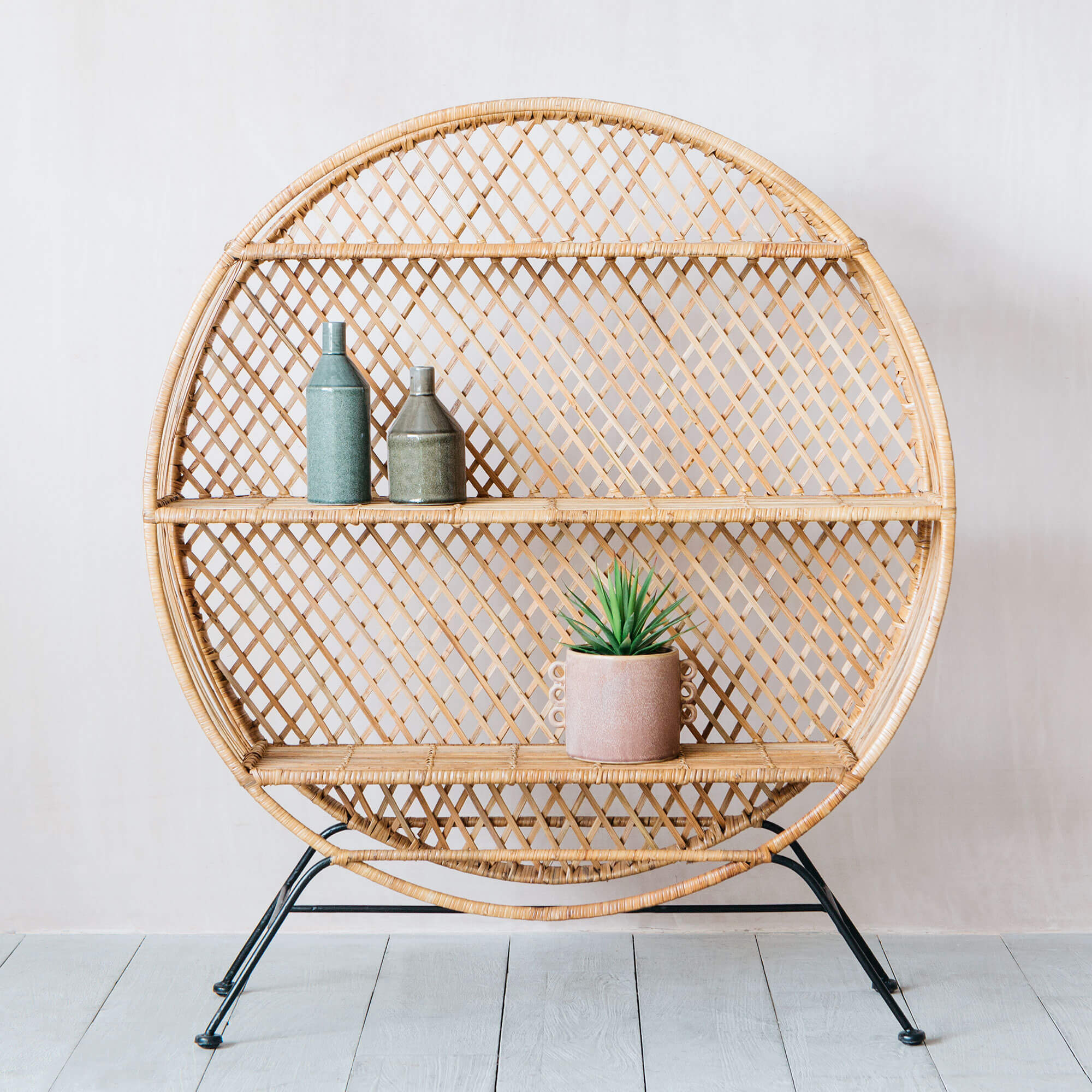 Read more about Graham and green wren round wicker shelving unit