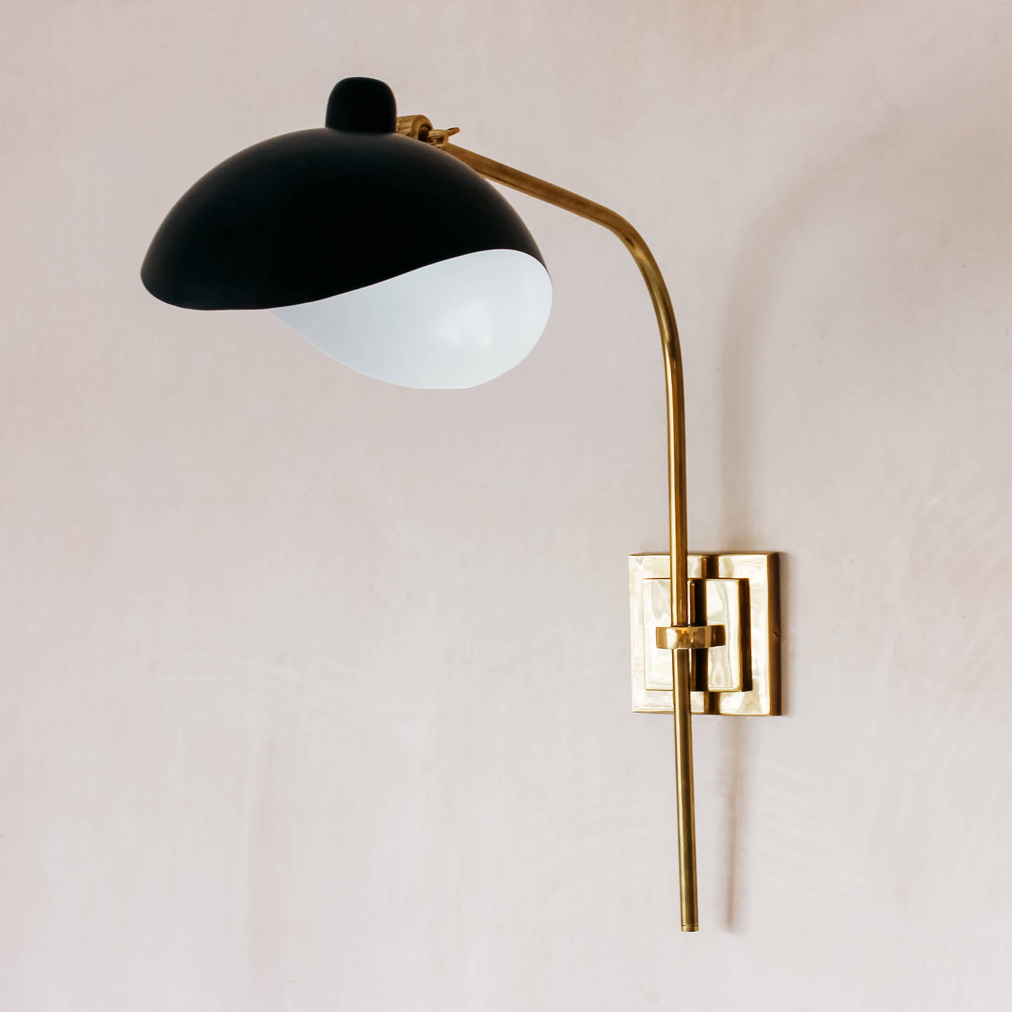 Graham And Green Wilson Black And Brass Wall Light