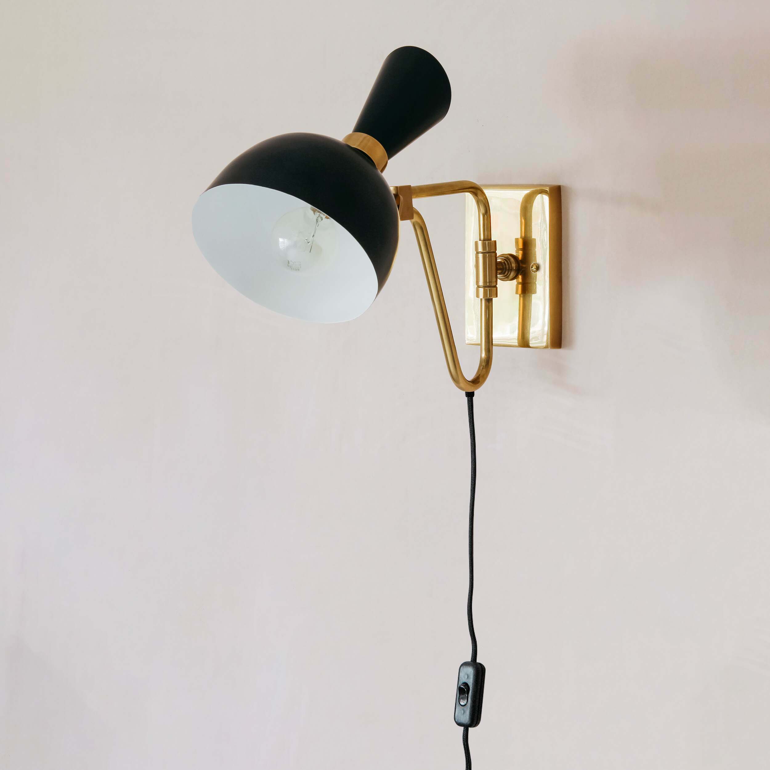 Graham And Green Watson Black And Brass Wall Light