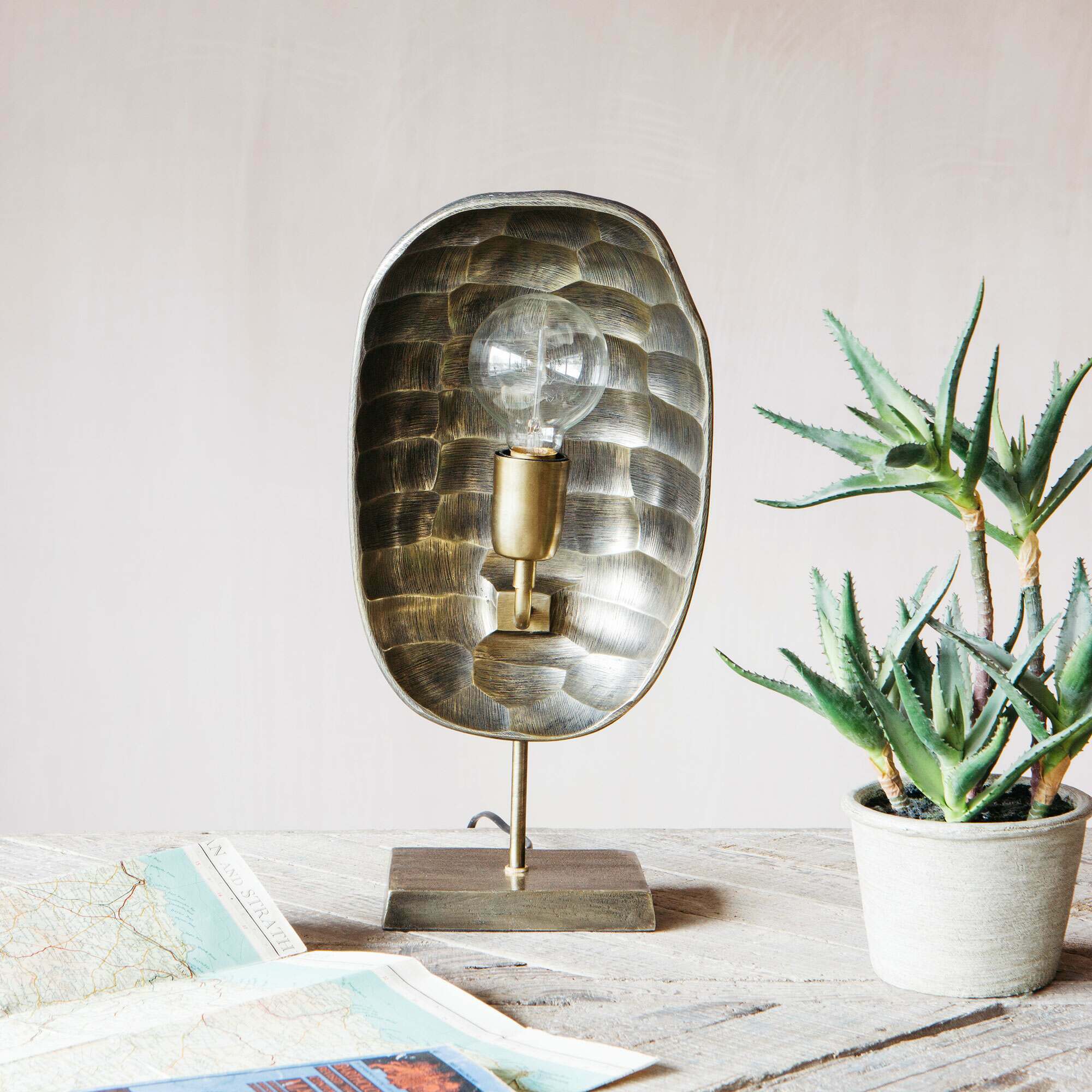 Read more about Graham and green gold hammered table lamp