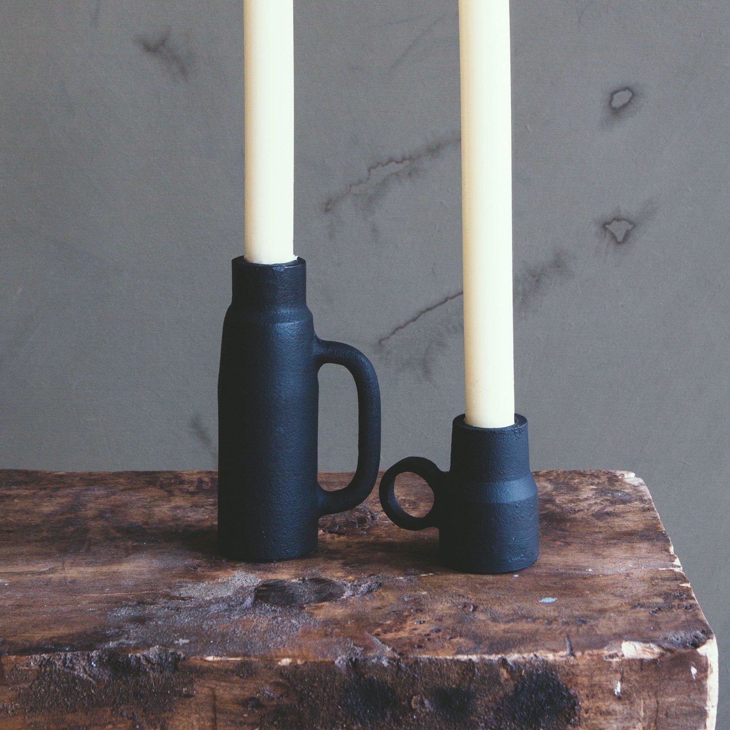 Read more about Graham and green small matte black candle holder