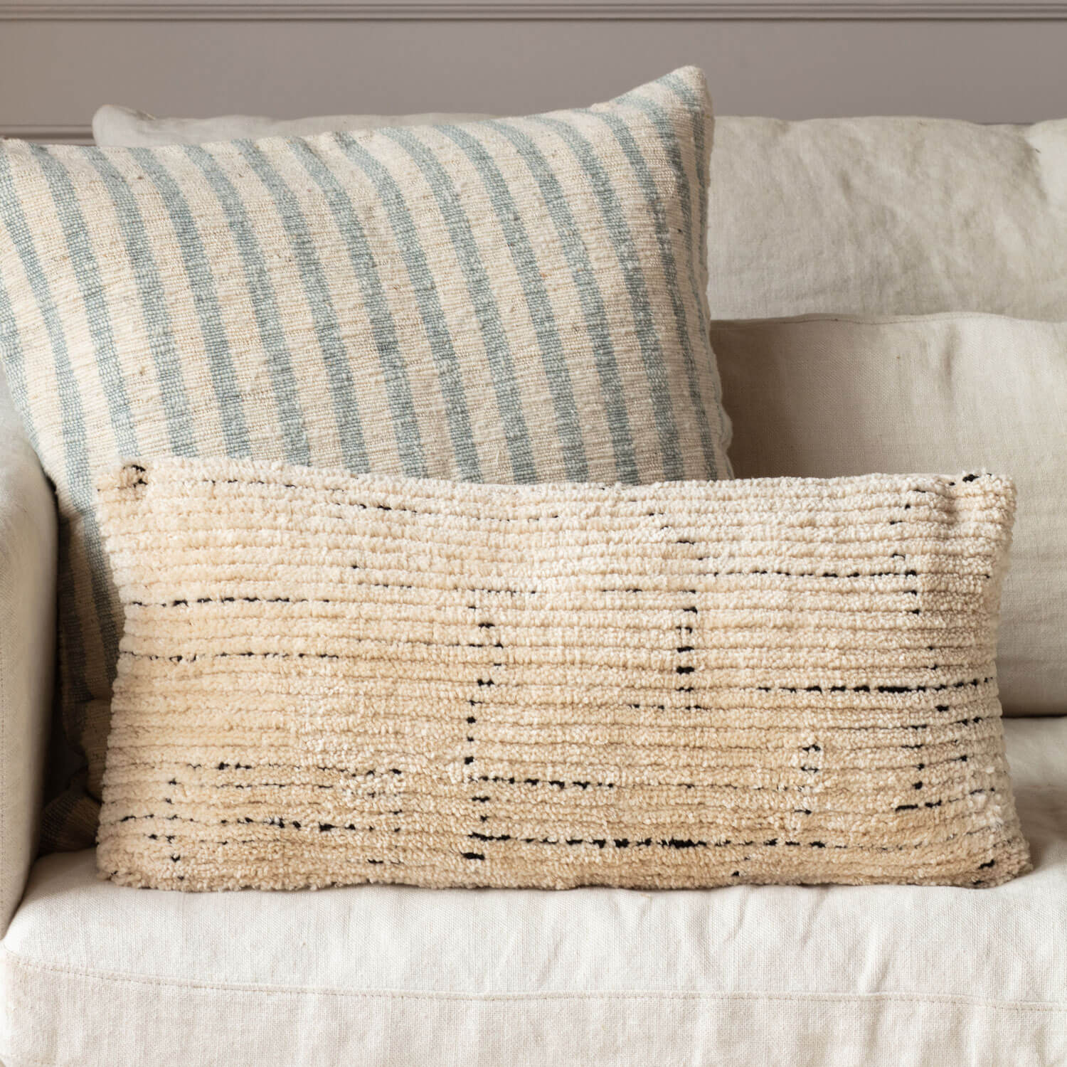 Read more about Graham and green lona cream rectangular cushion