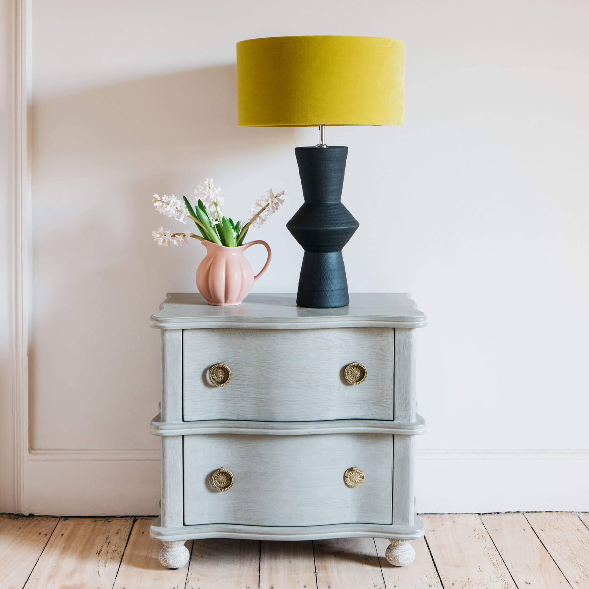 Read more about Graham and green oyster two drawer bedside table