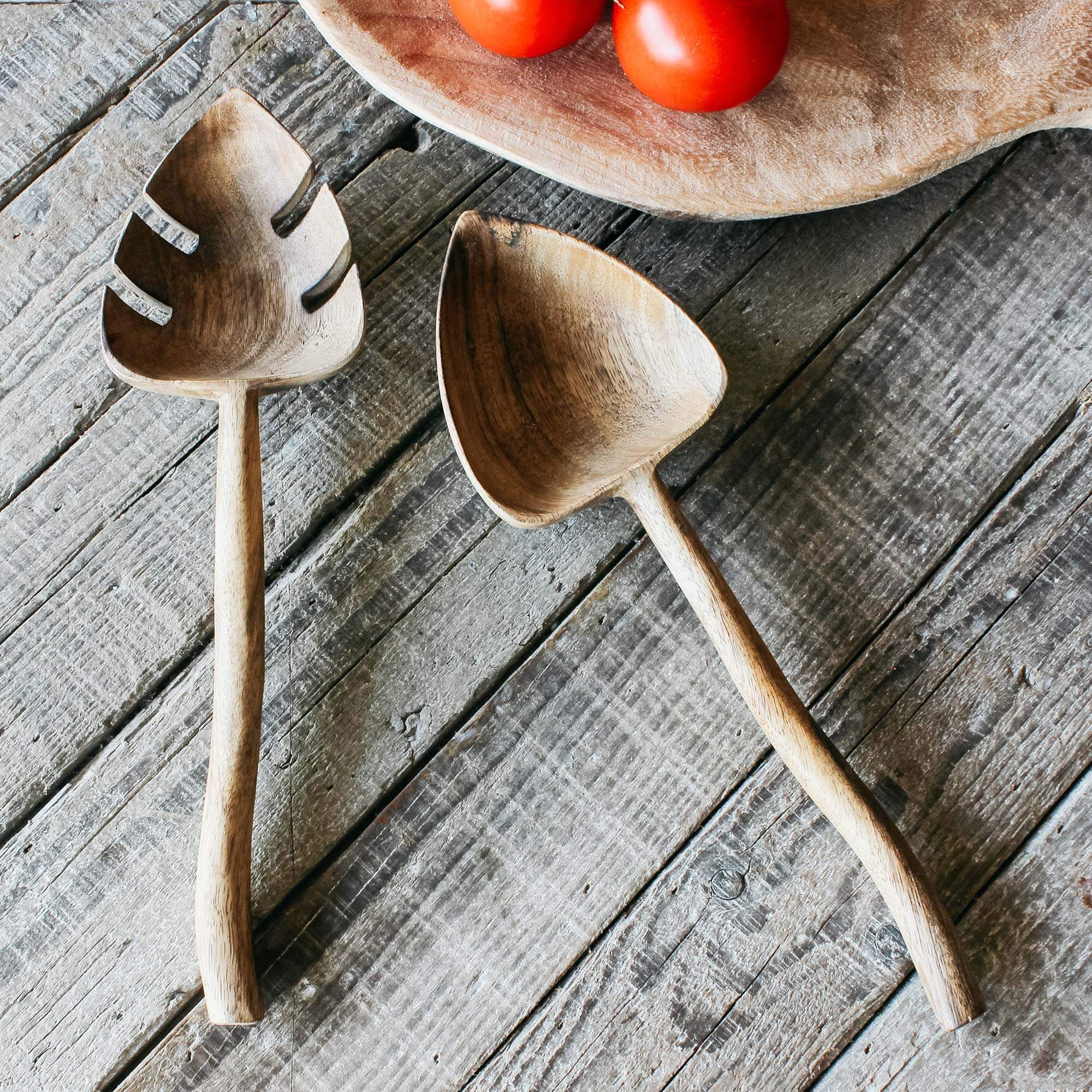 Read more about Graham and green wooden monstera leaf salad servers