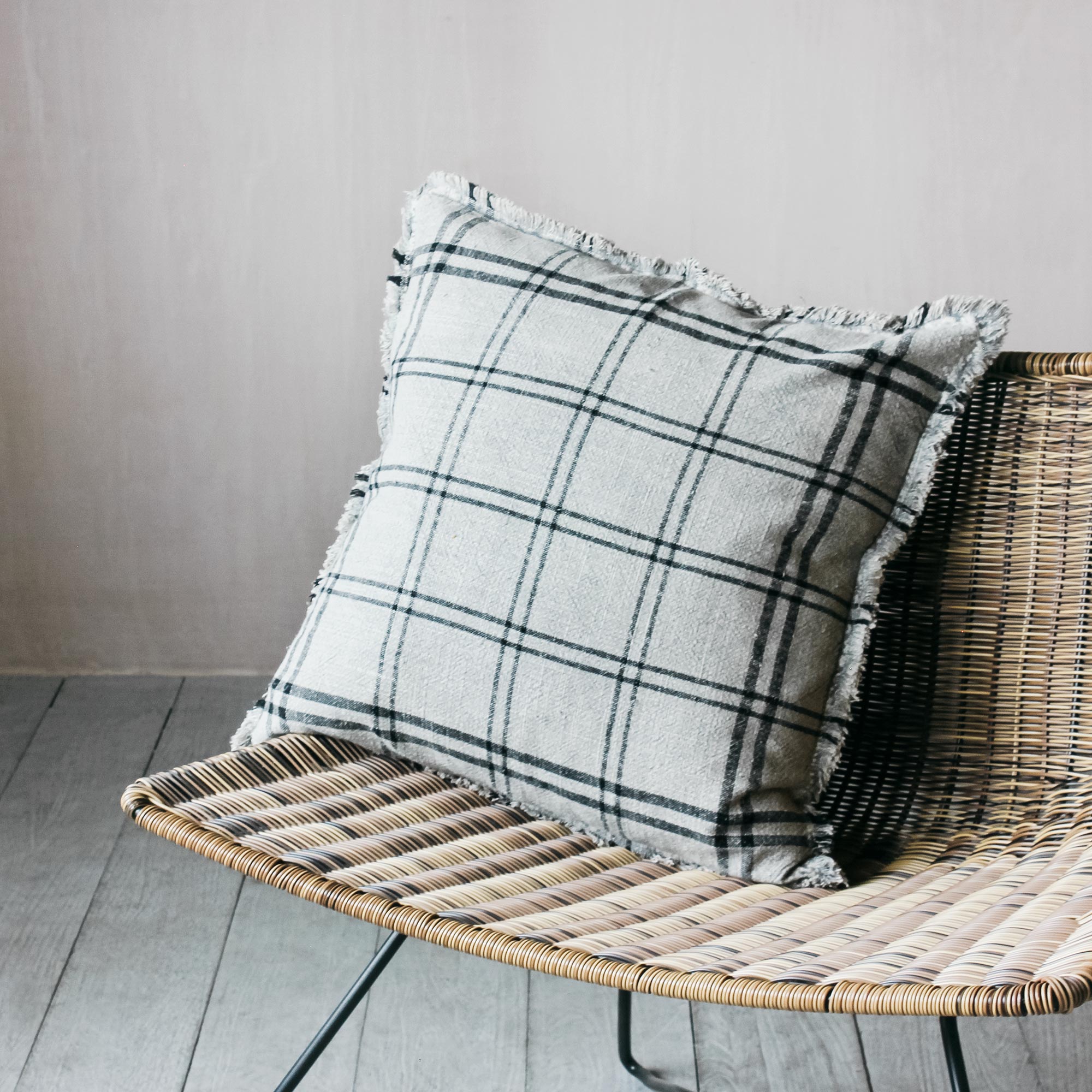 Read more about Graham and green grey checked cushion