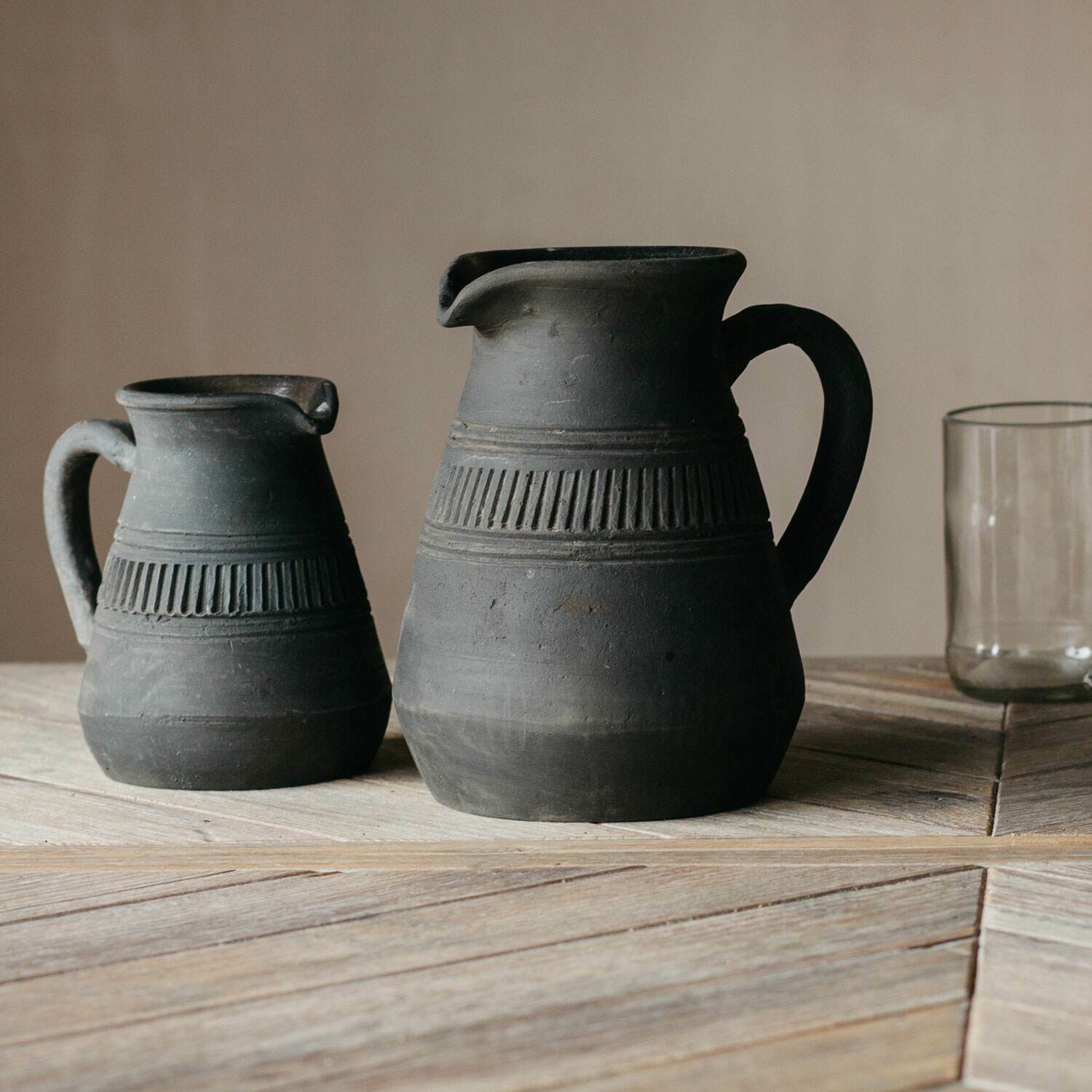 Read more about Graham and green small black terracotta jug vase