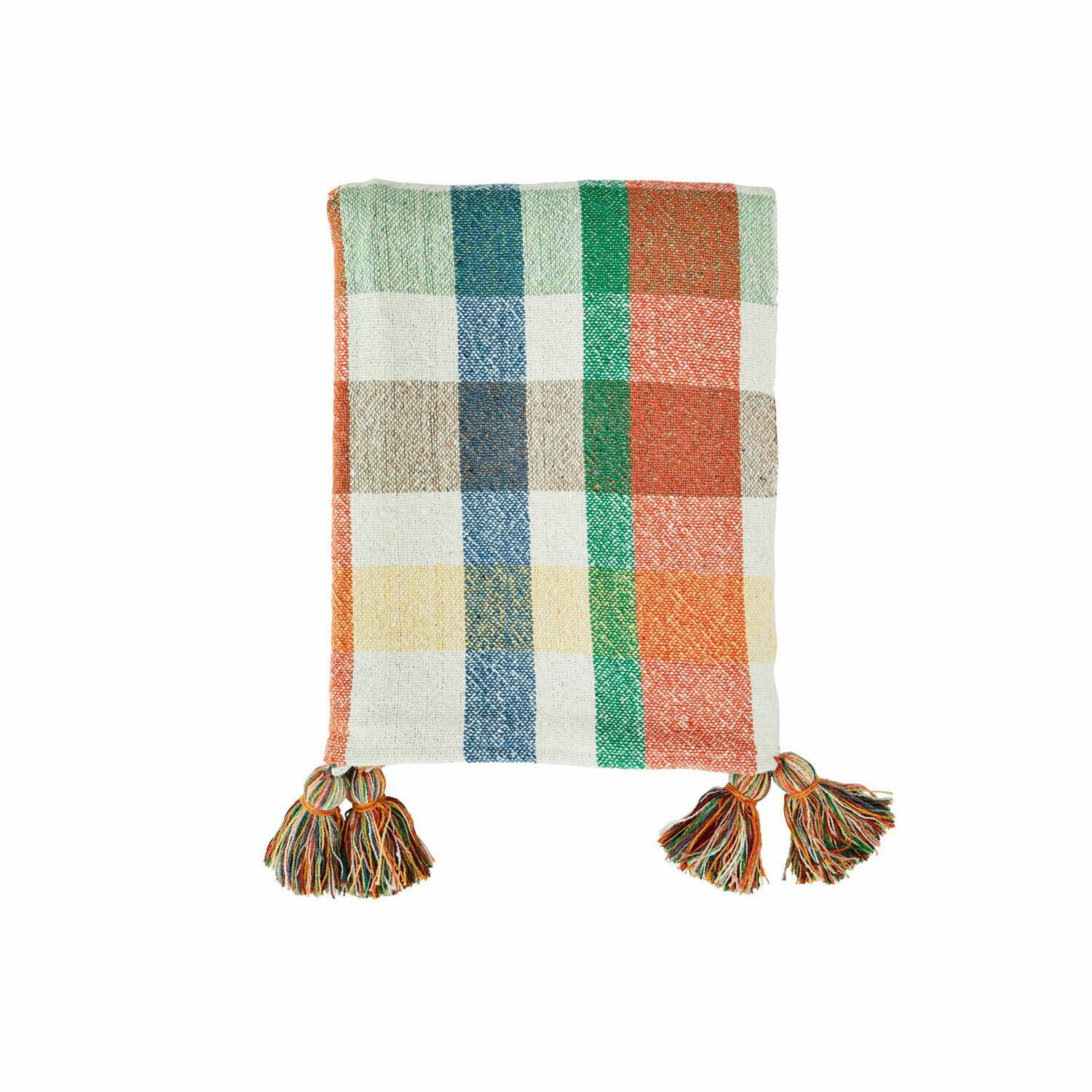 Photo of Graham and green orange check recycled cotton throw