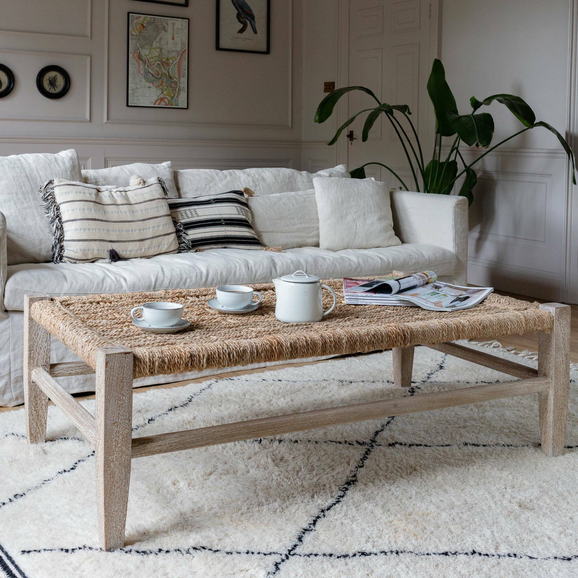 Graham And Green Clement Wooden Woven Coffee Table