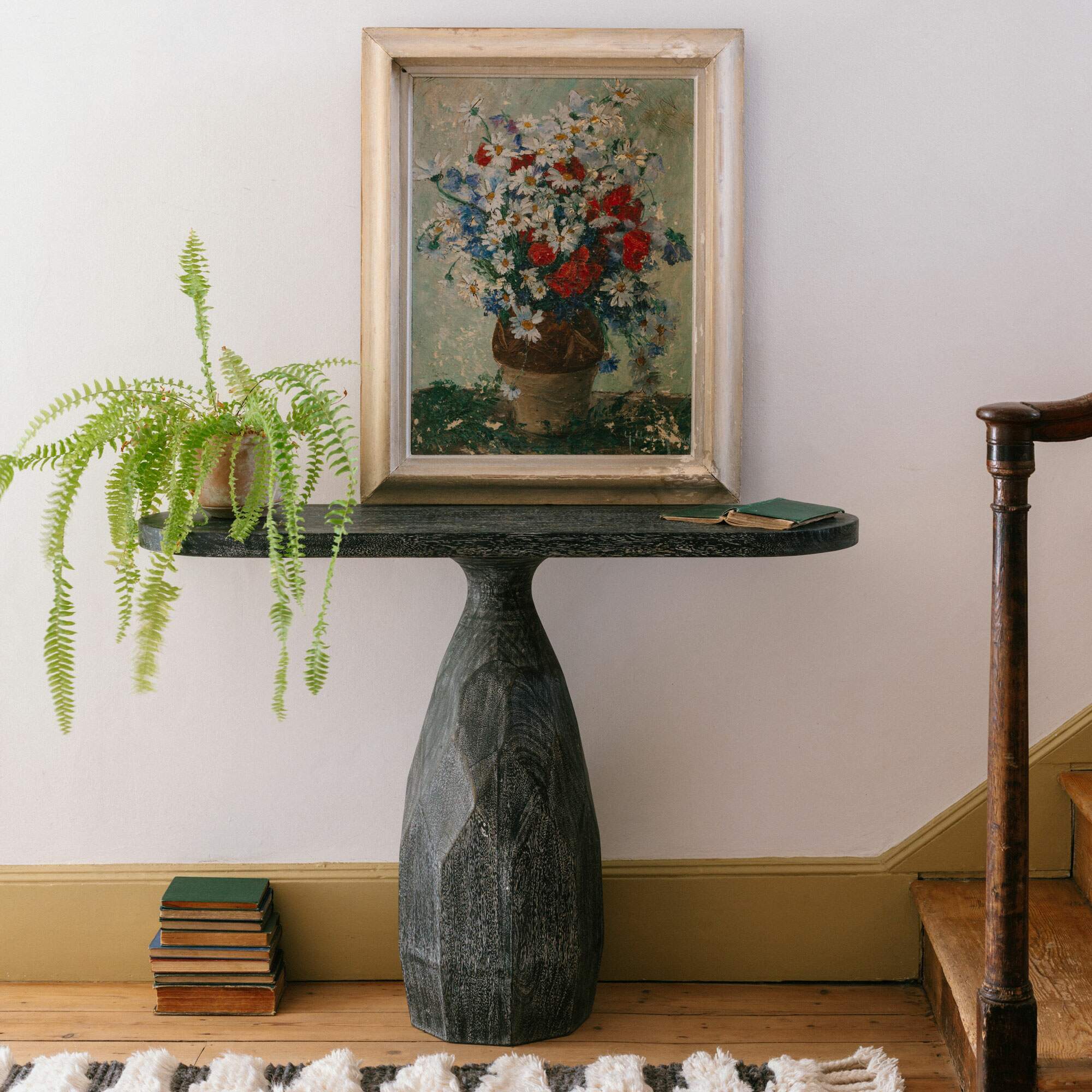 Photo of Graham and green black cerused pinecone console table
