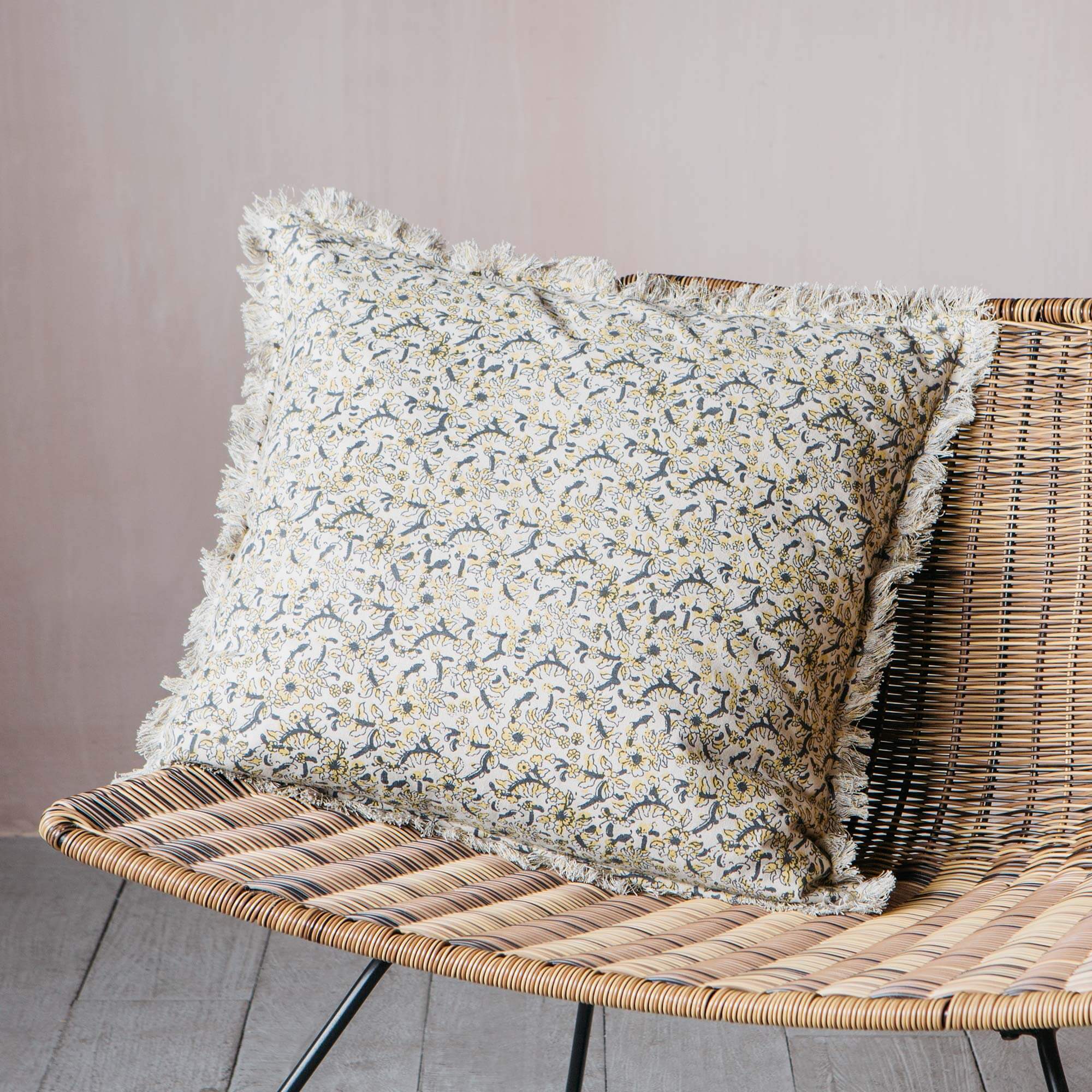 Read more about Graham and green yellow ditsy blossom printed cushion
