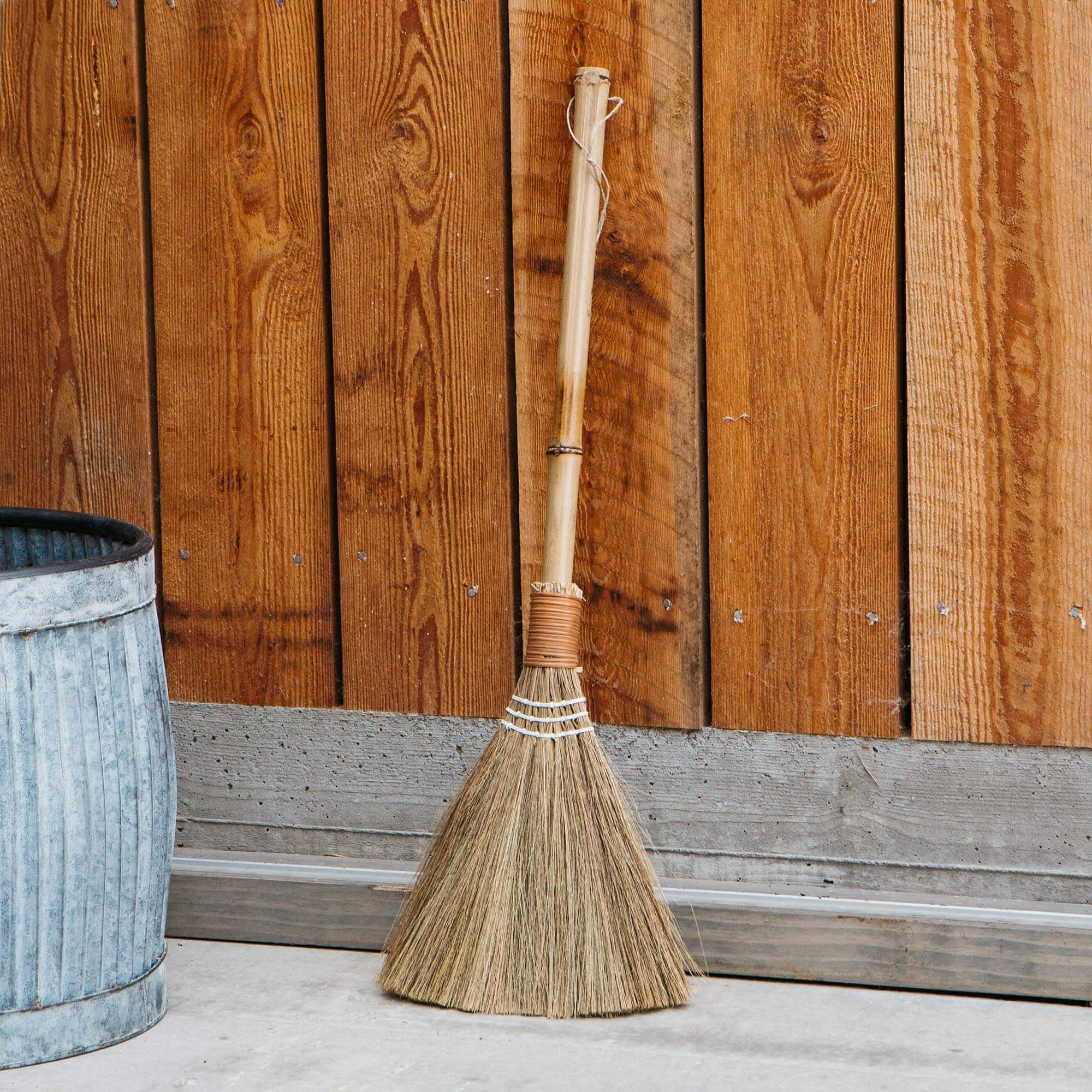 Photo of Graham and green bamboo and straw broom