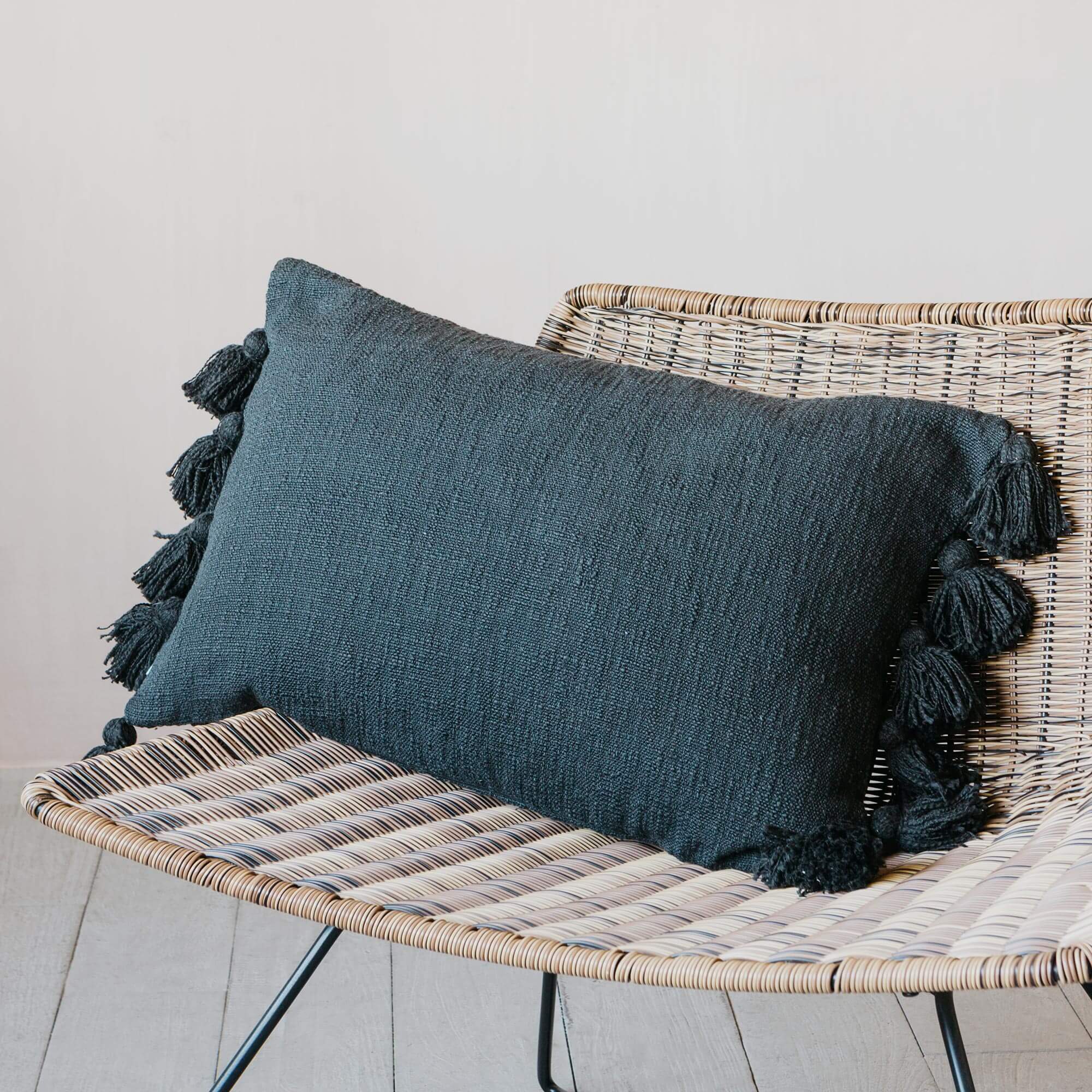 Read more about Graham and green black tassel cushion