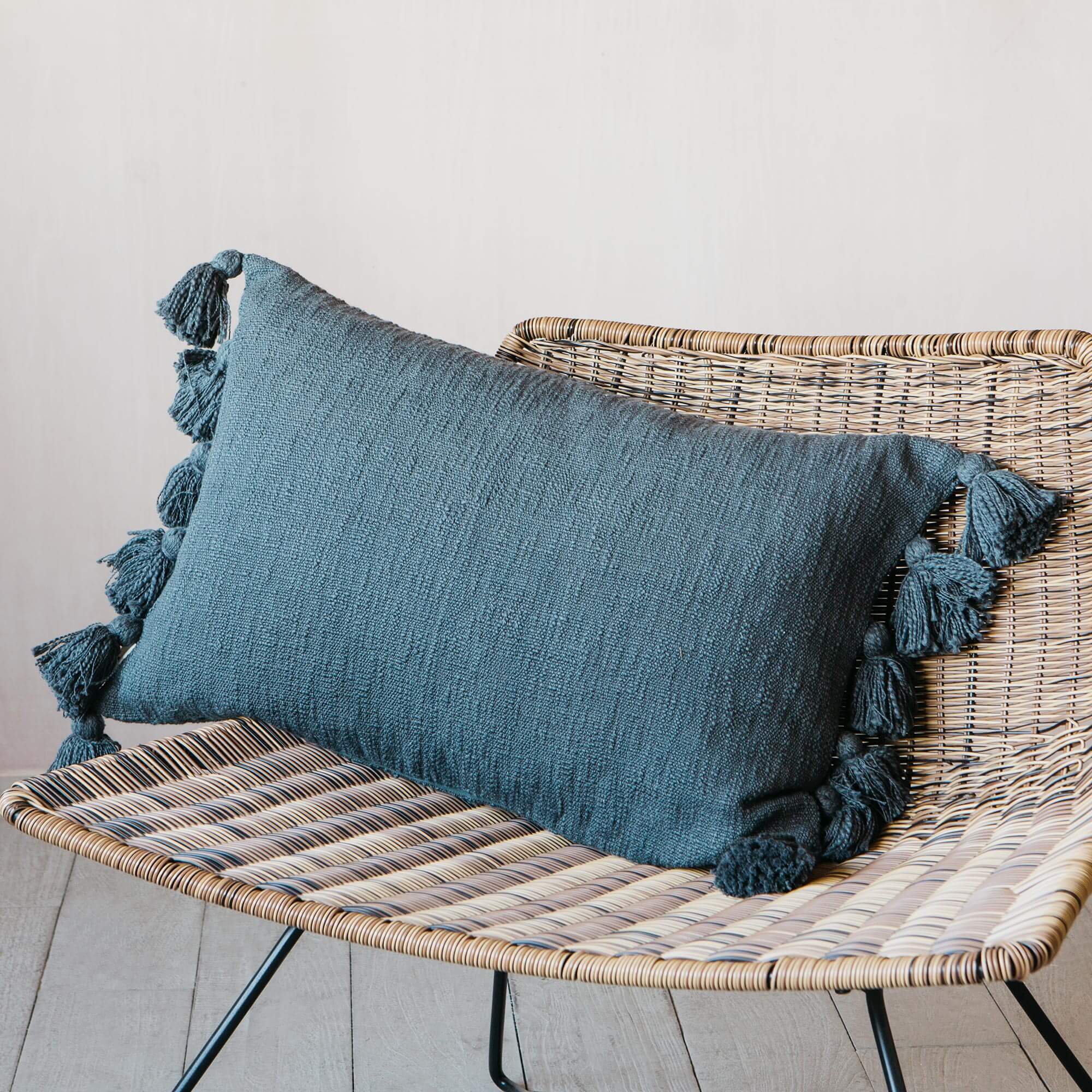 Read more about Graham and green charcoal tassel cushion