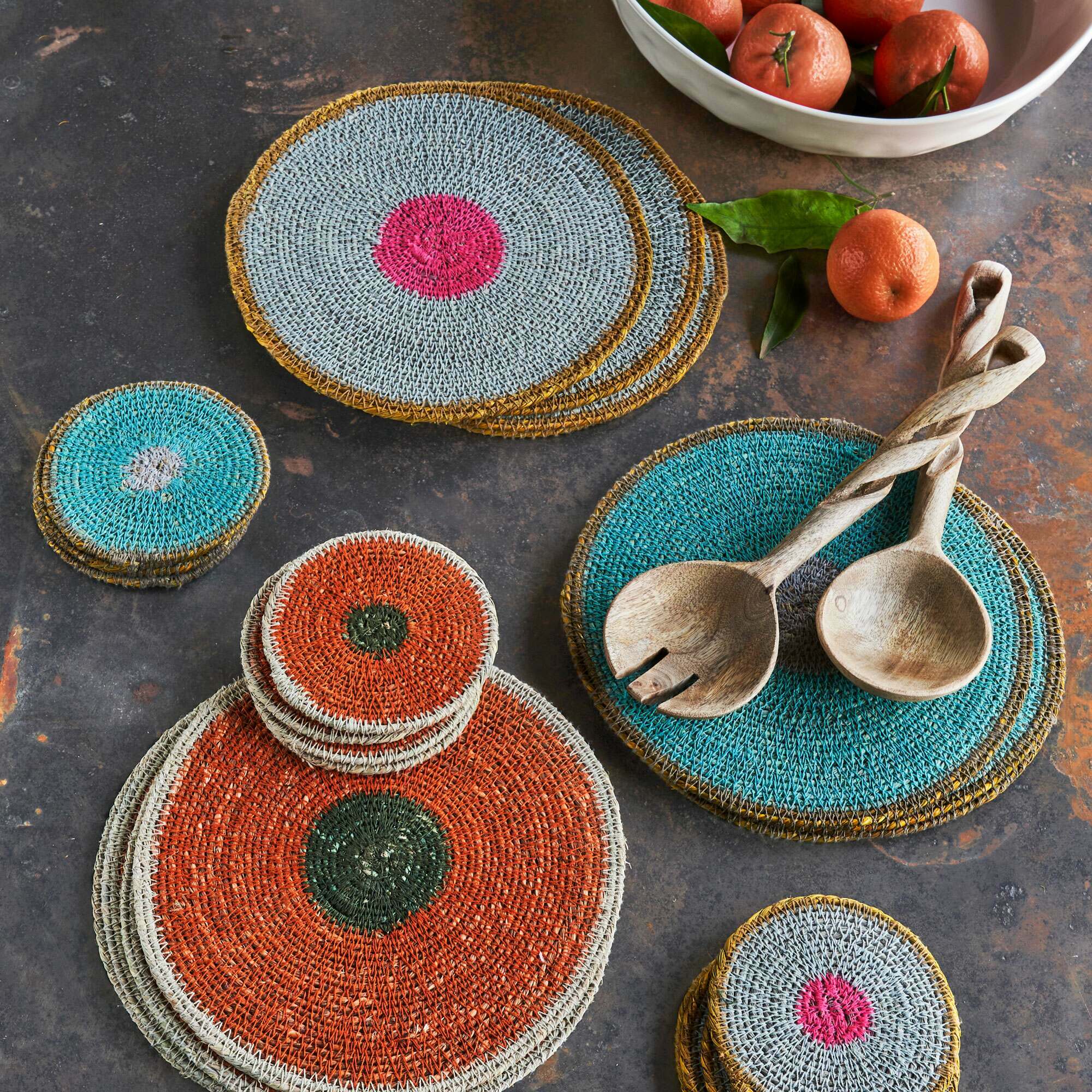 Graham And Green Set Of Four Pablo Orange Placemats