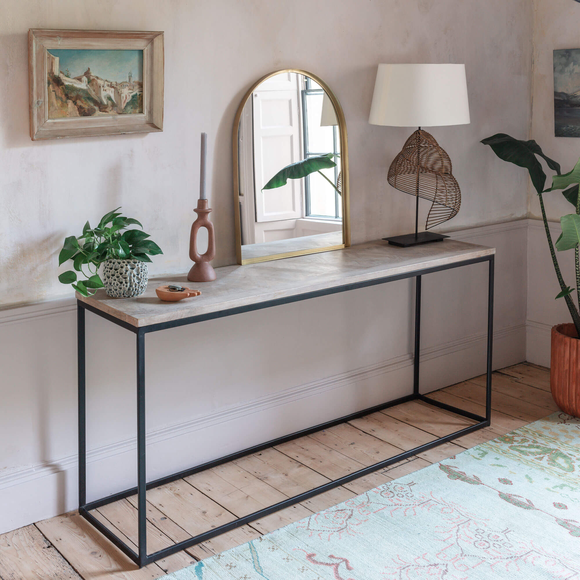 Photo of Graham and green albie iron and wood console table