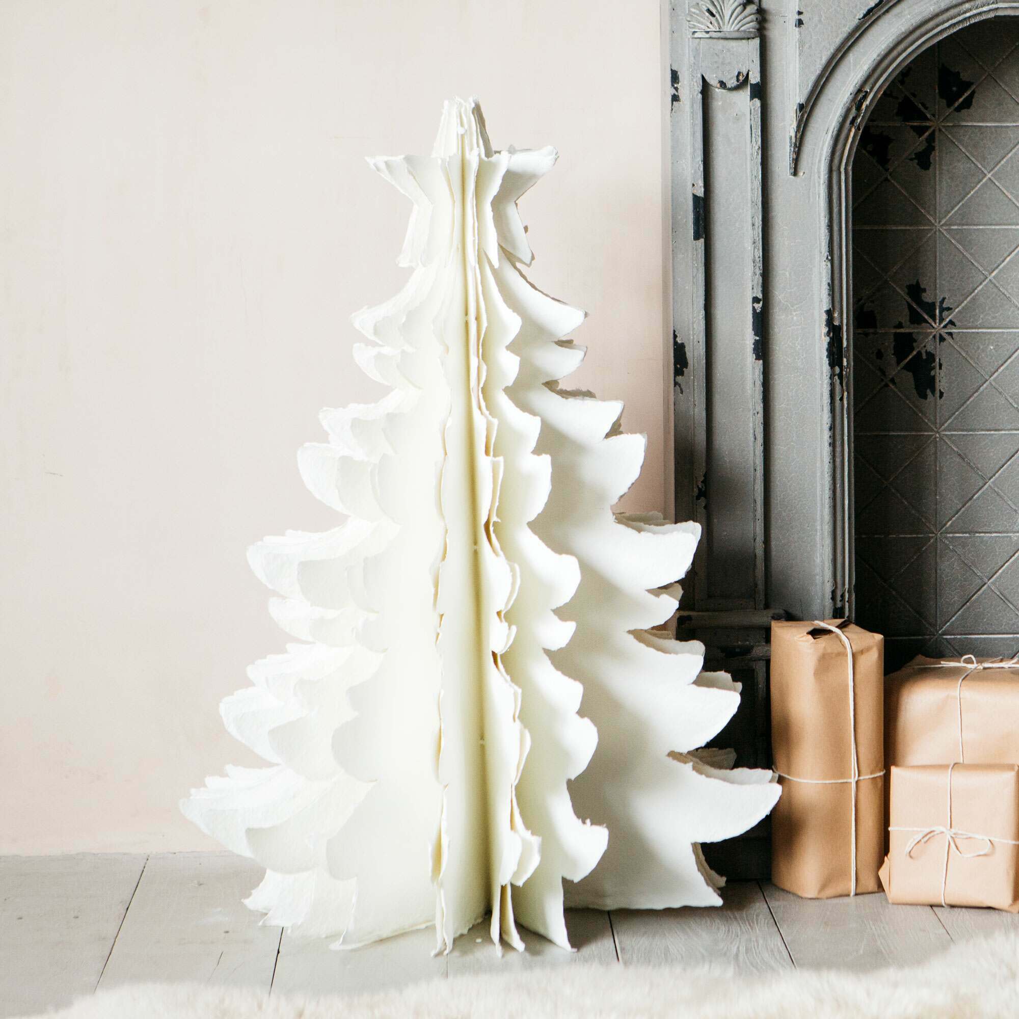 An image of Large Ivory Paper Christmas Tree