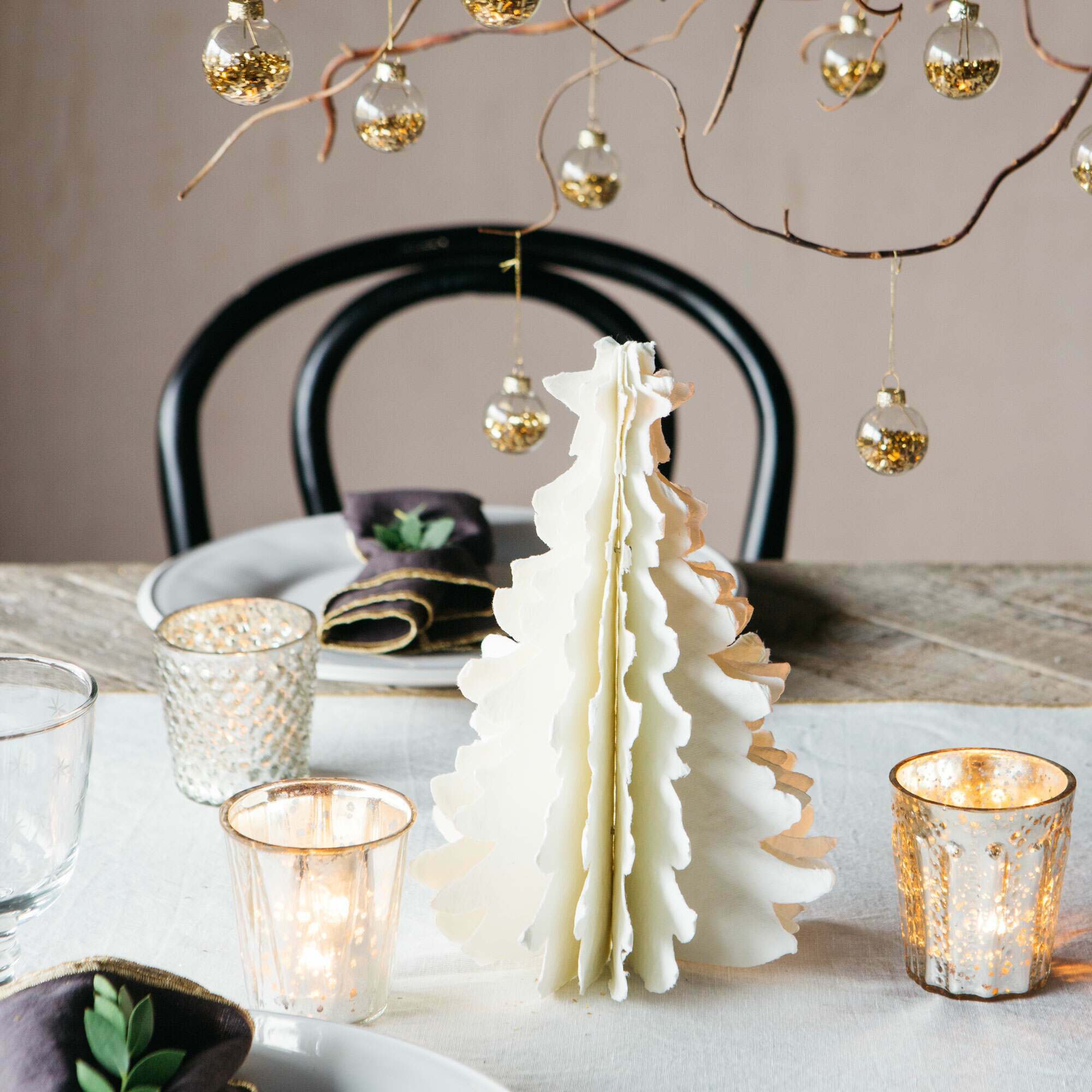 An image of Small Ivory Paper Christmas Tree