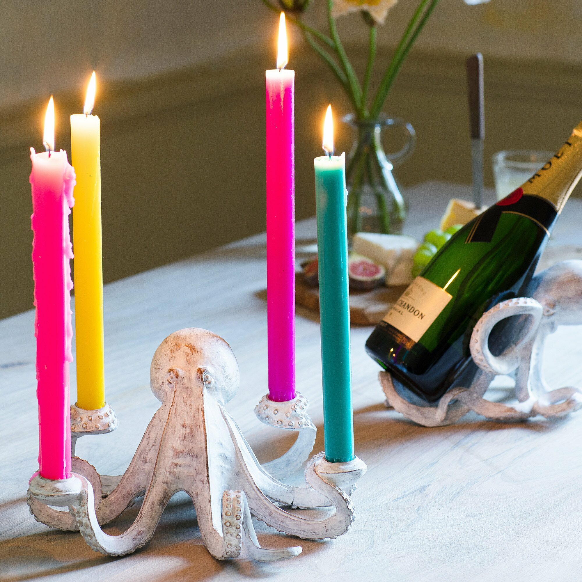 Photo of Graham and green white octopus candlestick holder