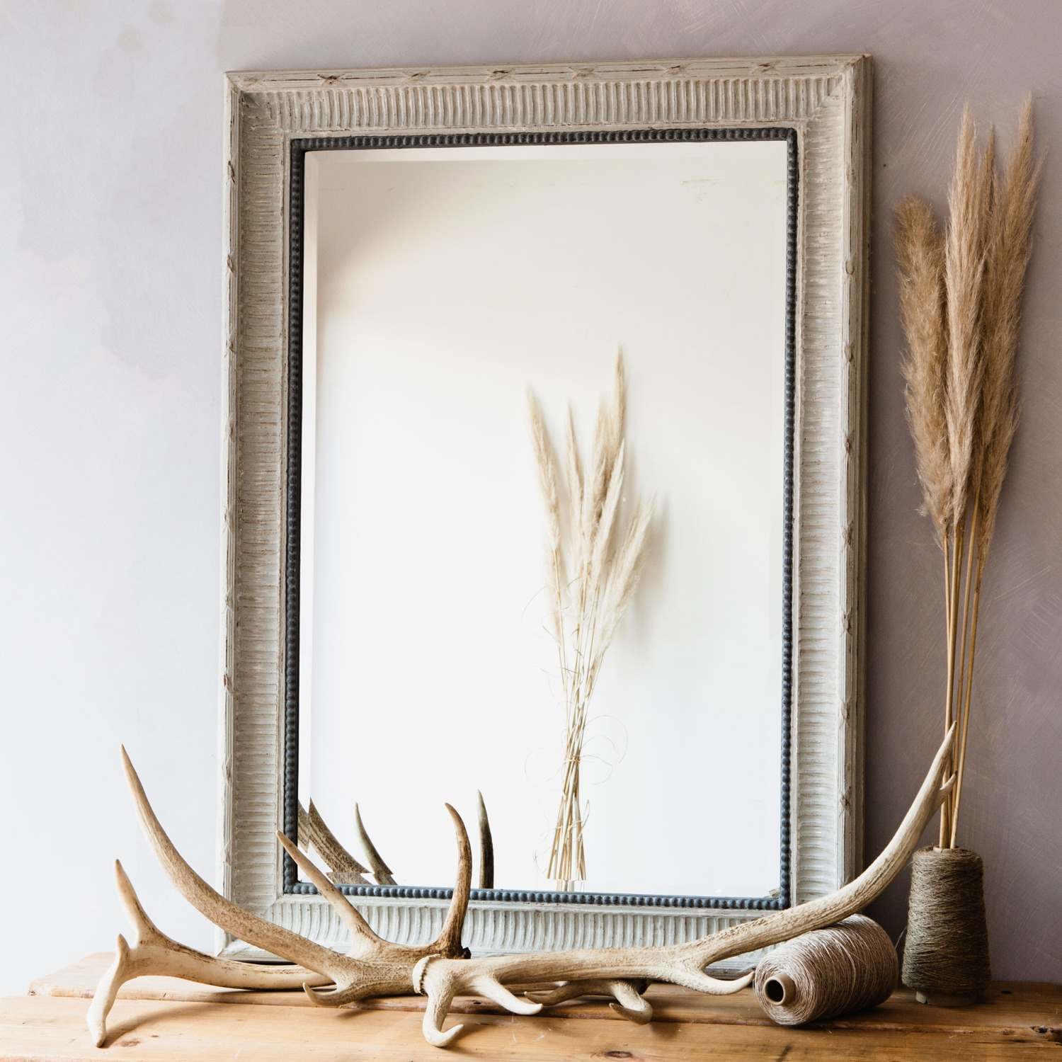 Photo of Graham and green grey bevelled wooden mirror