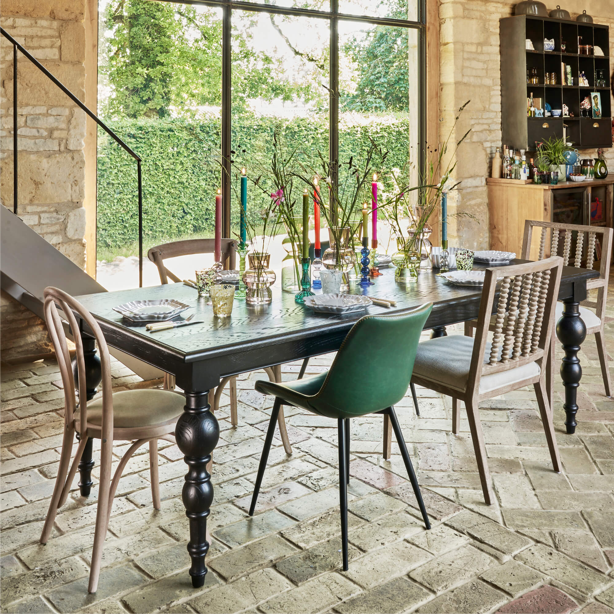Graham And Green Quentin Black Eight Seater Dining Table