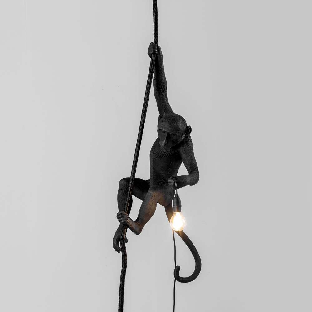 An image of Outdoor Black Ceiling Monkey Lamp