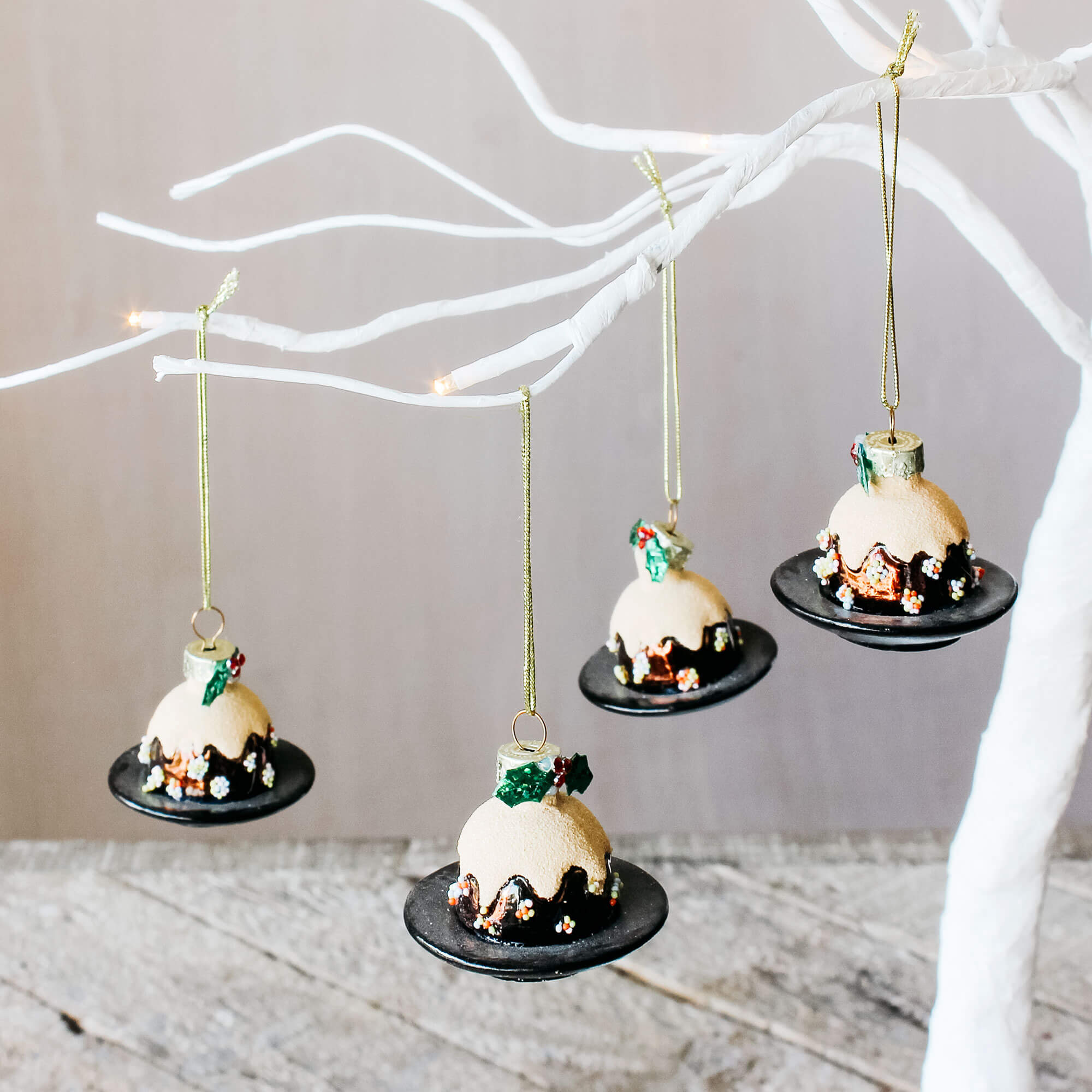 Photo of Graham and green set of four christmas pudding decorations