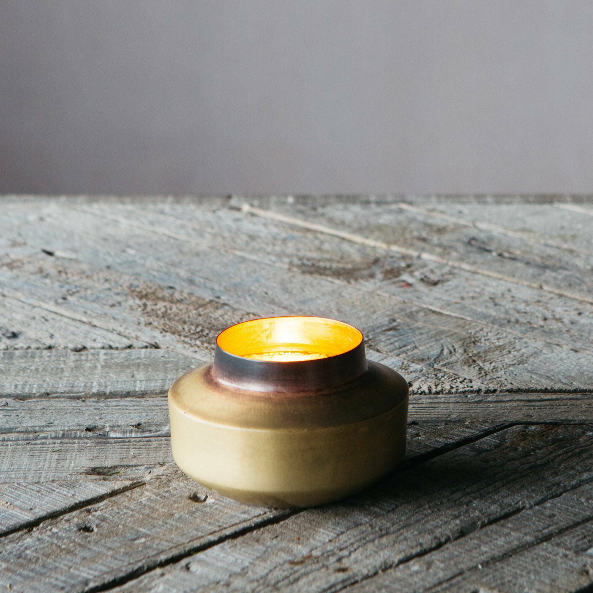 Read more about Graham and green burnt brass pot tea light holder