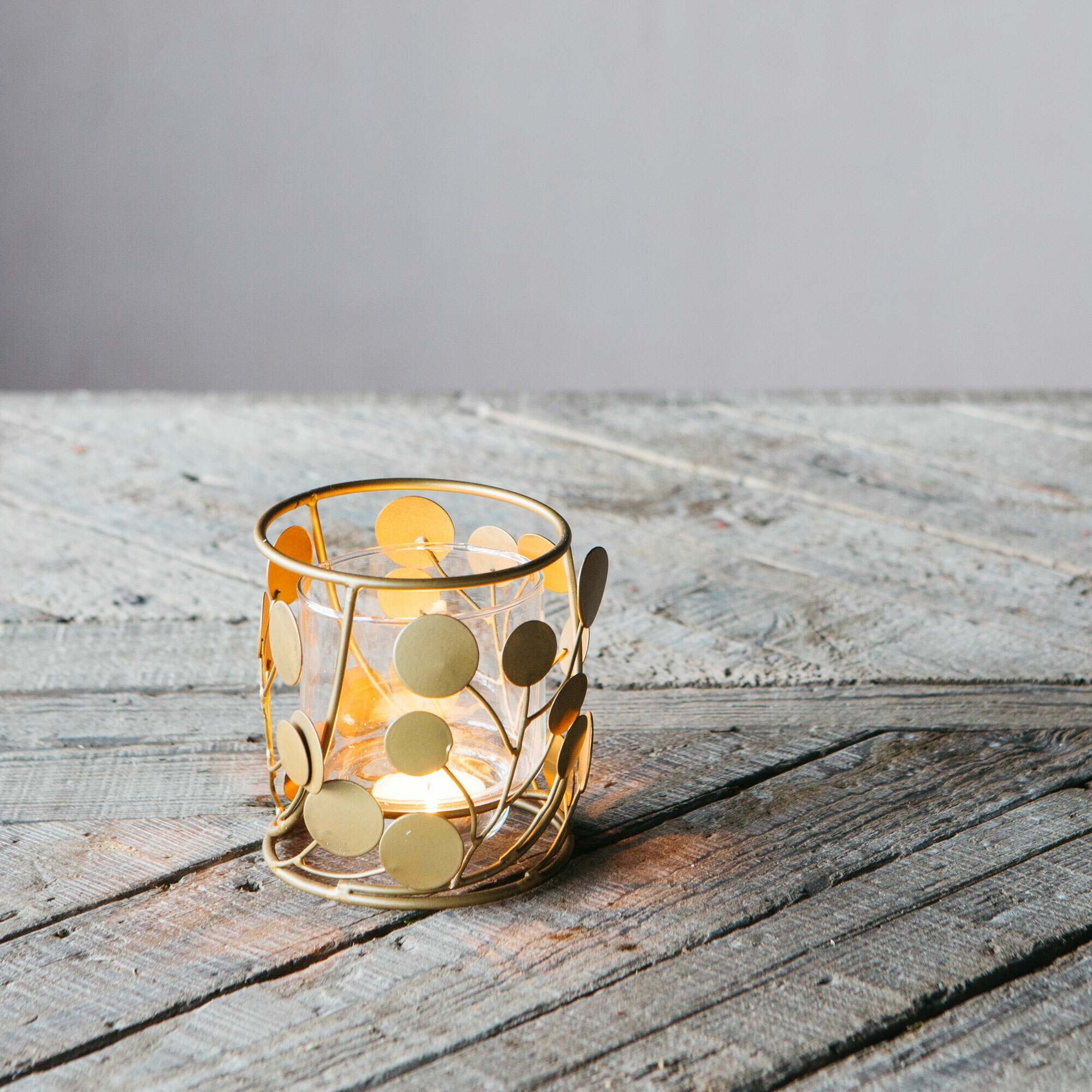Read more about Graham and green circular brass and glass tea light holder