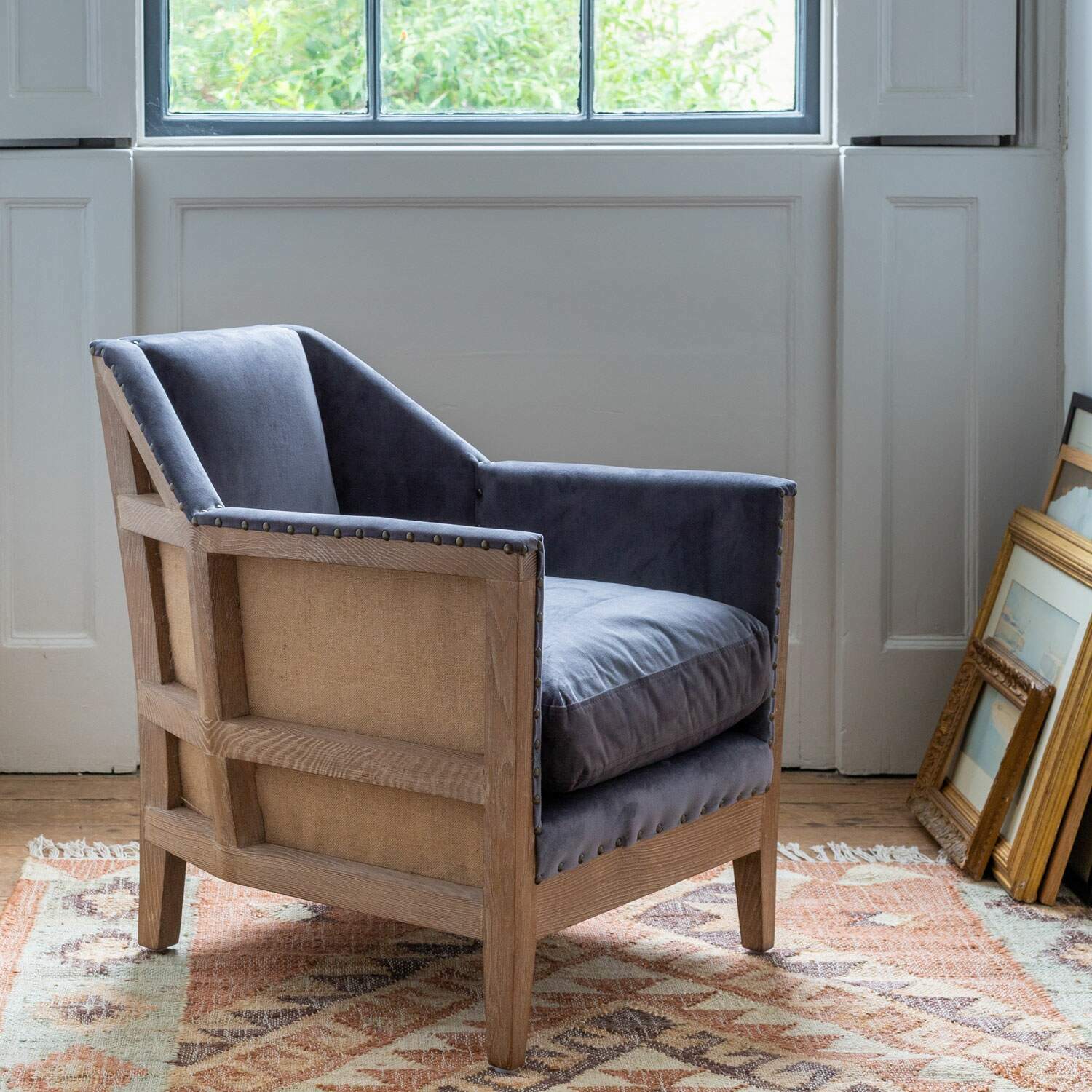 Read more about Graham and green hoxton grey velvet armchair