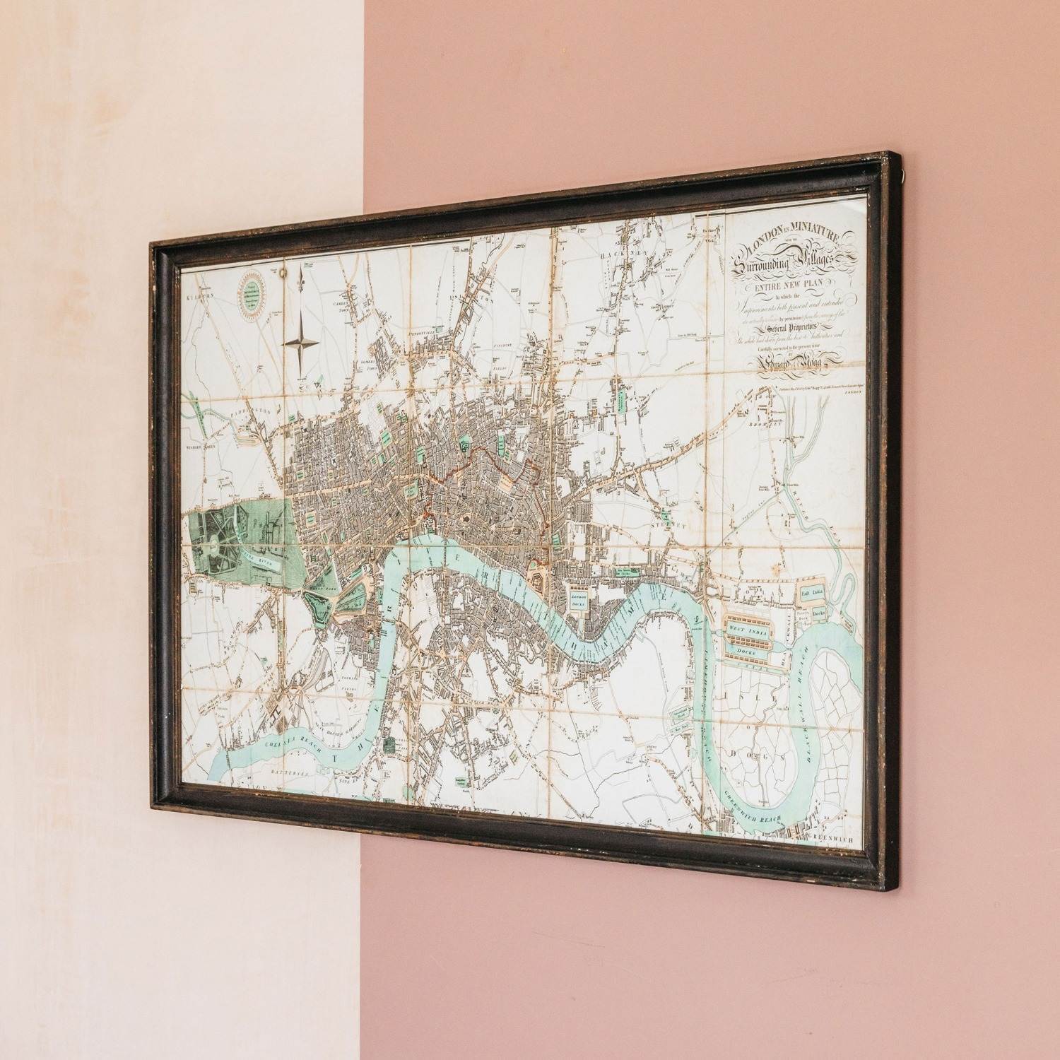 Photo of Graham and green framed river thames map