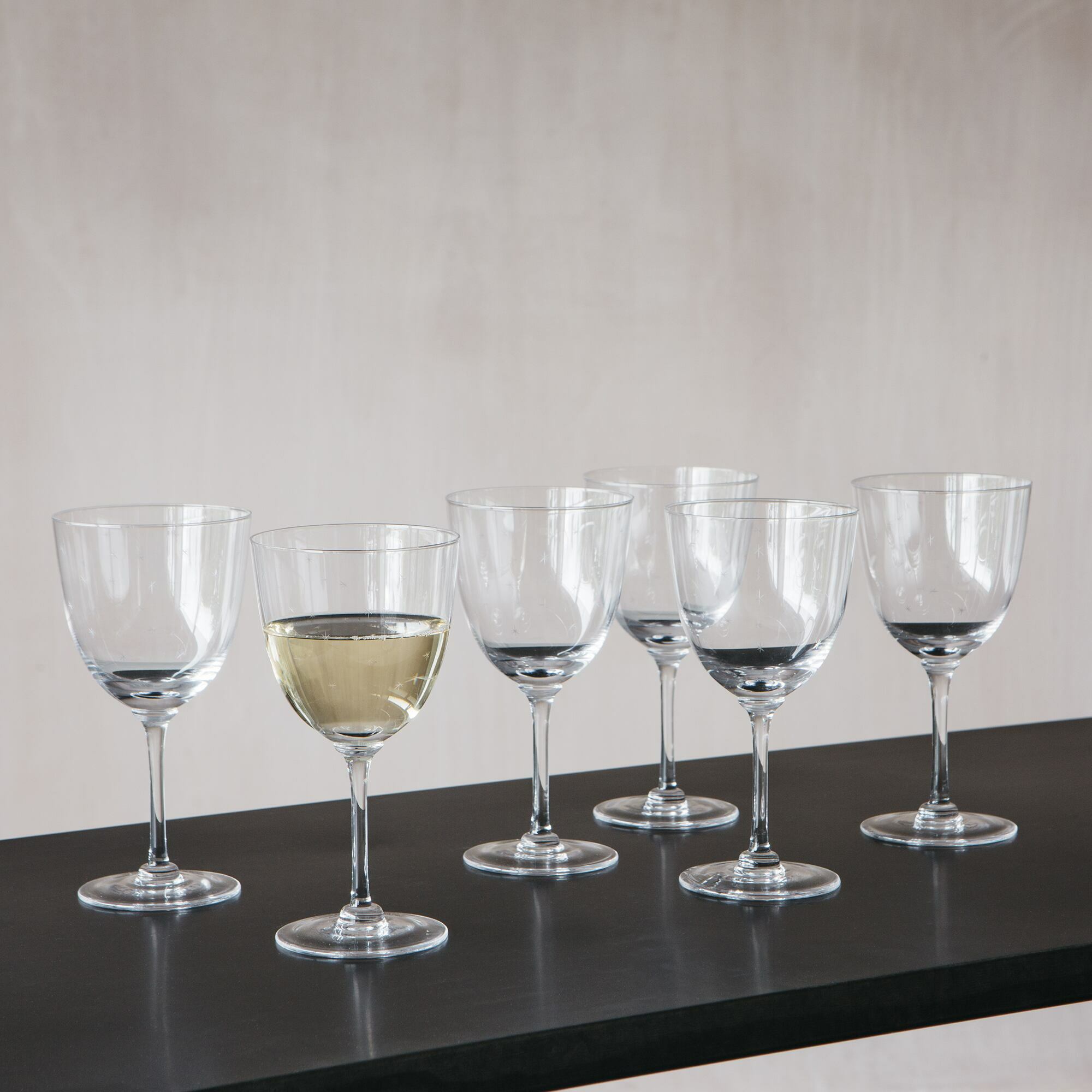 Photo of Graham and green set of six stars crystal wine glasses