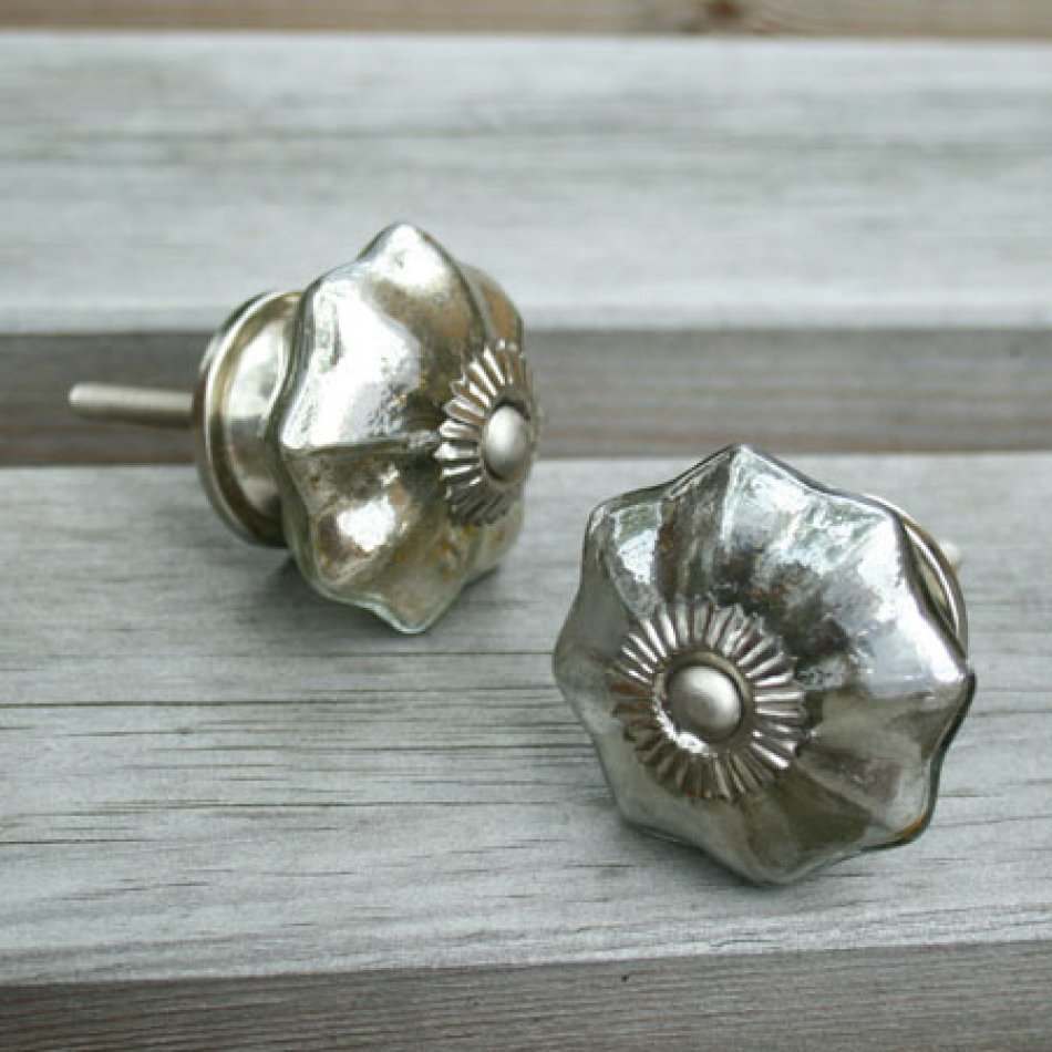 Photo of Graham and green silver glass melon shaped knob