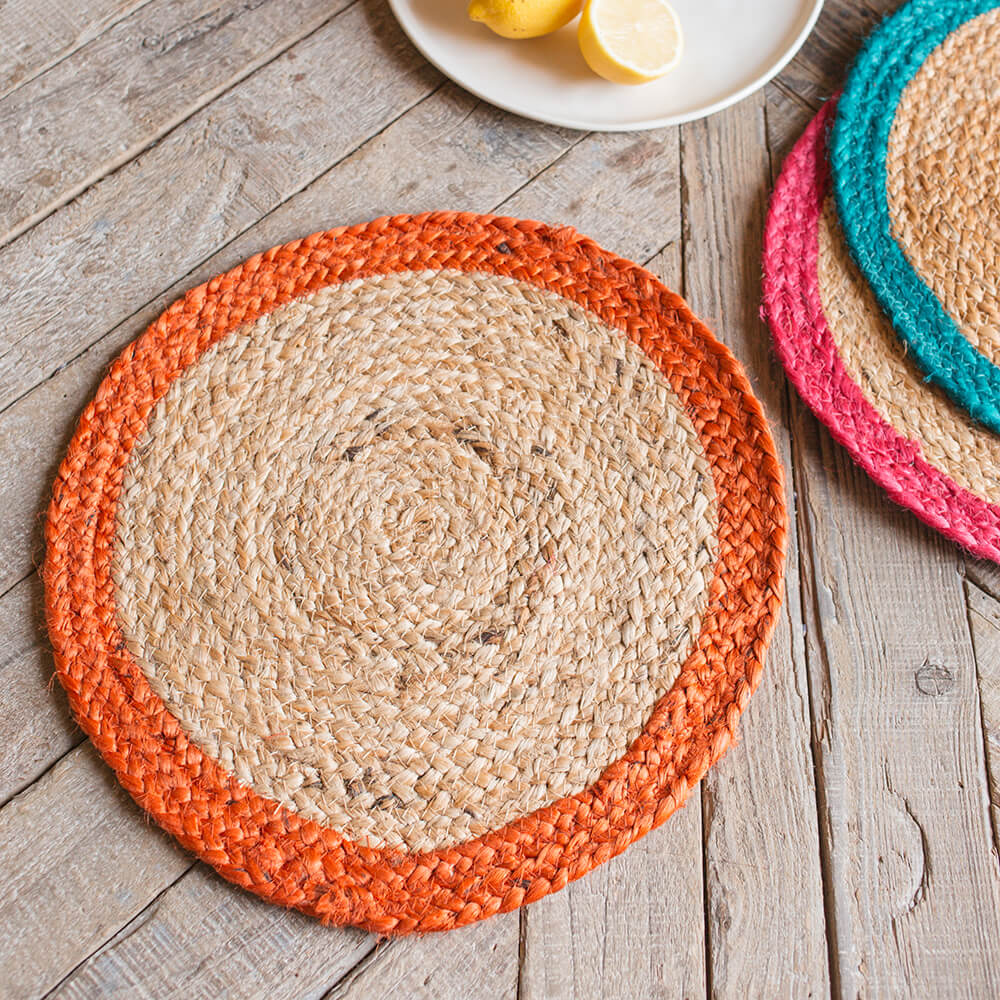 Graham And Green Round Terracotta Jute Placemat