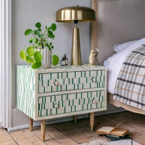 Browse our collection bedside tables to store your bedroom essential. From our infamous bone inlay bedside tables or to our more classic Leshan Natural Bedside Table. There is something for everyone.